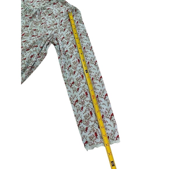 Rebecca Malone Women's Nightgown Medium Nightdress Lace & Button Red Robin Print - Picture 8 of 8